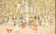 Maurice Prendergast In Central Park New York ( oil on canvas
